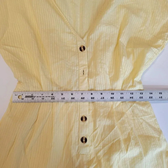 Billabong Womens Sun Valley Button Front Seersucker Romper Sunbeam Size M NWT‎ - Picture 10 of 11